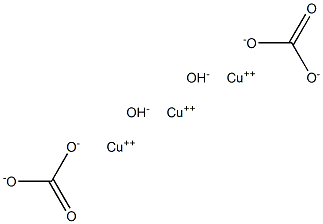 Tricopper dihydroxide dicarbonate Struktur