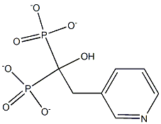 1-hydroxy-2-(3-pyridyl)ethane-1,1-bisphosphonate Struktur