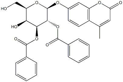 4-Methylumbelliferyl 2,3-Di-O-benzoyl-b-D-galactopyranoside Struktur