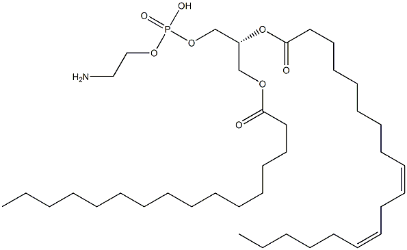 1-hexadecanoyl-2-(9Z,12Z-octadecadienoyl)-sn-glycero-3-phosphoethanolamine Struktur