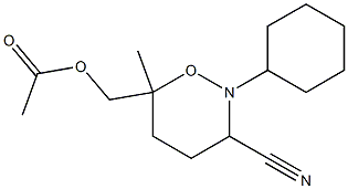 (3-Cyano-2-cyclohexyl-6-methyl-1,2-oxazinan-6-yl)methyl acetate Struktur