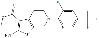 Methyl 2-amino-6-[3-chloro-5-(trifluoromethyl)pyrid-2-yl]-4,5,6,7-tetrahydrothieno[2,3-c]pyridine-3-carboxylate 97% Struktur