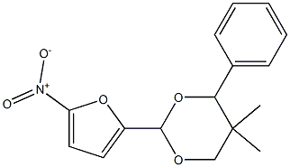 5,5-dimethyl-2-(5-nitrofuran-2-yl)-4-phenyl-1,3-dioxane Struktur