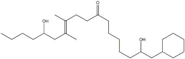 2,14-dihydroxy-11,12-dimethyl-8-oxo-octadec-11-enylcyclohexane Struktur