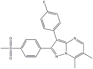 3-(4-fluorophenyl)-6,7-dimethyl-2-(4-methylsulfonylphenyl)pyrazolo(1,5-a)pyrimidine Struktur