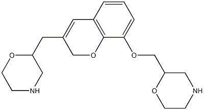 2-(((3-(morpholinylmethyl)-2H-chromen-8-yl)oxy)methyl)morpholine Struktur