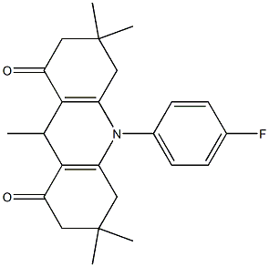 10-(4-fluorophenyl)-3,3,6,6,9-pentamethyl-3,4,6,7,9,10-hexahydroacridine-1,8(2h,5h)-dione Struktur