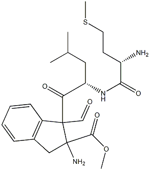 formyl-methionyl-leucyl-2-aminoindane-2-carboxylic acid methyl ester Struktur