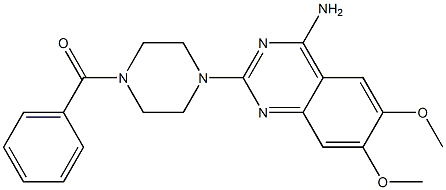 1-(4-amino-6,7--dimethoxy-2-quinazolyl)-4-benzoylpiperazine Struktur