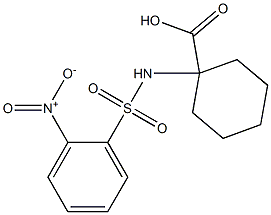 1-((2-nitrophenyl)sulfonylamino)cyclohexanecarboxylic acid Struktur