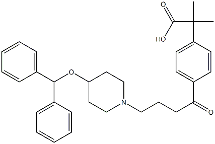 4-(4-(4-diphenylmethoxy-1-piperidyl)butyryl)dimethylphenylacetic acid Struktur