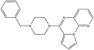 6-(4-benzylpiperazino)pyrido(3,2-e)pyrrolo(1,2-a)pyrazine Struktur