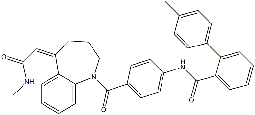 N-methyl-(1-(4-(2-(4-methylphenyl)benzoylamino)benzoyl)-2,3,4,5-tetrahydro-1H-1-benzazepin-5-ylidene)acetamide Struktur