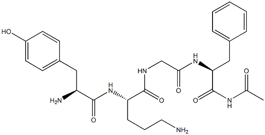 tyrosyl-acetylornithinyl-glycyl-phenylalaninamide Struktur