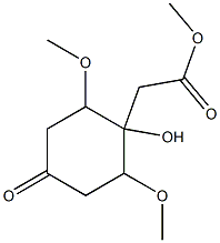 methyl 1'-hydroxy-2',6'-dimethoxy-4'-oxocyclohexanacetate Struktur