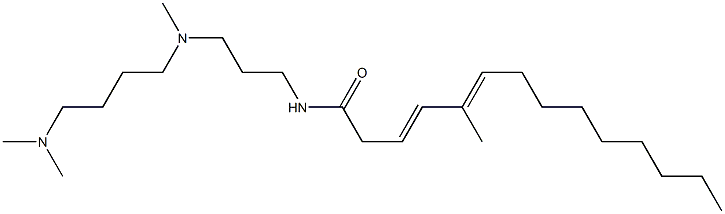 N-(N-methyl-N-(N,N-dimethylaminobutyl)aminopropyl)-5-methyltetradecen-3-enamide Struktur