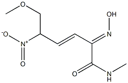 methyl-2-hydroxyimino-5-nitro-6-methoxy-3-hexeneamide Struktur