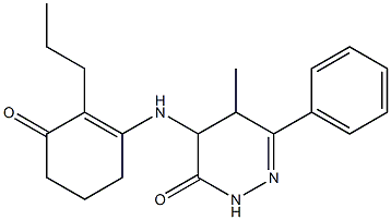 4,5-dihydro-5-methyl-6-(4-(2-propyl-3-oxo-1-cyclohexenyl)amino)phenyl-3(2H)-pyridazinone Struktur