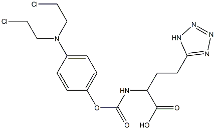 2-(N-(4-(N,N-bis(2-chloroethyl)amino)phenoxycarbonyl)amino)-4-(5-tetrazolyl)butyric acid Struktur