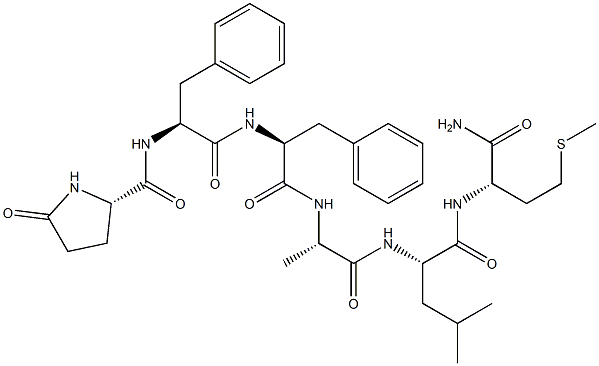 pyroglutamyl-phenylalanyl-phenylalanyl-alanyl-leucyl-methioninamide Struktur