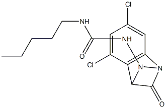 4,6-dichloro-3-((1-N-arylaminocarbonyl)-hydrazono)-1,3-dihydro-indole-2-one Struktur