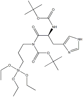 tert-butyloxycarbonyl-histidine(tert-butyloxycarbonyl) 3-(triethoxysilyl)propyl amide Struktur