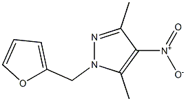 5-(3,5-Dimethyl-4-nitro-pyrazol-1-ylmethyl)-furan- Struktur