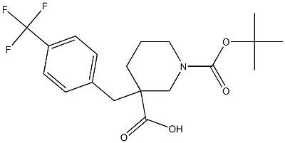 1-BOC-3-(4-TRIFLUOROMETHYL-BENZYL)-PIPERIDINE-3-CARBOXYLIC ACID Struktur