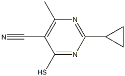 2-CYCLOPROPYL-4-MERCAPTO-6-METHYLPYRIMIDINE-5-CARBONITRILE Struktur