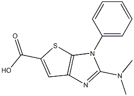 2-(DIMETHYLAMINO)-3-PHENYL-3H-THIENO[2,3-D]IMIDAZOLE-5-CARBOXYLIC ACID Struktur