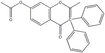 2-METHYL-3-PHENYL-7-ACETOXYISOFLAVONE Struktur