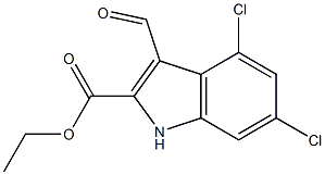 ETHYL 4,6-DICHLORO-3-FORMYLINDOLE-2-CARBOXYLATE Struktur