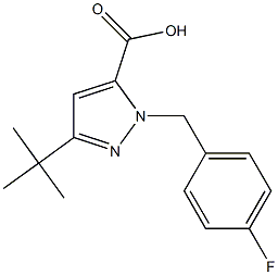 3-(TERT-BUTYL)-1-(4-FLUOROBENZYL)PYRAZOLE-5-CARBOXYLIC ACID Struktur