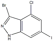 3-BROMO-4-CHLORO-6-IODOINDAZOLE Struktur