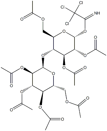 O-[2,3,6-TRI-O-ACETYL-4-O-(2,3,4,6-TETRA-O-ACETYL-ALPHA-D-GLUCOPYRANOSYL)-ALPHA-D-GLUCOPYRANOSYL]-TRICHLORACETIMIDATE Struktur