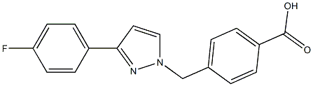 4-((3-(4-fluorophenyl)-1H-pyrazol-1-yl)methyl)benzoic acid Struktur