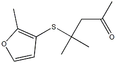 4-Methyl-4(2-methyl-3-furanthio)-2-pentanone Struktur