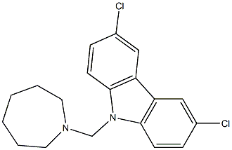 9-(1-azepanylmethyl)-3,6-dichloro-9H-carbazole Struktur