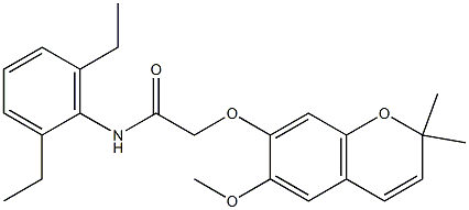 N1-(2,6-diethylphenyl)-2-[(6-methoxy-2,2-dimethyl-2H-chromen-7-yl)oxy]acetamide Struktur