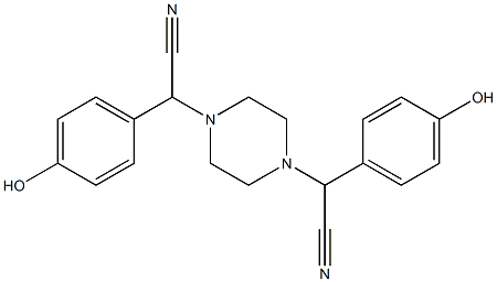 2-{4-[cyano(4-hydroxyphenyl)methyl]piperazino}-2-(4-hydroxyphenyl)acetonitrile Struktur