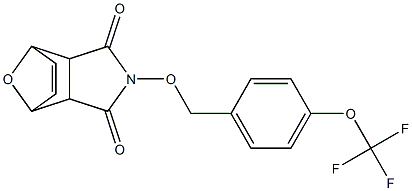 4-{[4-(trifluoromethoxy)benzyl]oxy}-10-oxa-4-azatricyclo[5.2.1.0~2,6~]dec-8-ene-3,5-dione Struktur