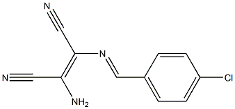 (Z)-2-amino-3-{[(E)-(4-chlorophenyl)methylidene]amino}-2-butenedinitrile Struktur