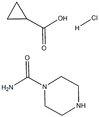 Cyclopropylcarboxylic acid-1-piperazinamid HCl Struktur