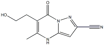 6-(2-hydroxyethyl)-5-methyl-7-oxo-4,7-dihydropyrazolo[1,5-a]pyrimidine-2-carbonitrile Struktur