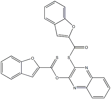 3-[(benzo[b]furan-2-ylcarbonyl)thio]quinoxalin-2-yl benzo[b]furan-2-carbothioate Struktur