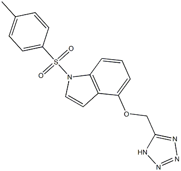 1-[(4-methylphenyl)sulfonyl]-1H-indol-4-yl 1H-1,2,3,4-tetraazol-5-ylmethyl ether Struktur