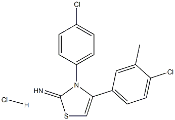 4-(4-chloro-3-methylphenyl)-3-(4-chlorophenyl)-2,3-dihydro-1,3-thiazol-2-imine hydrochloride Struktur