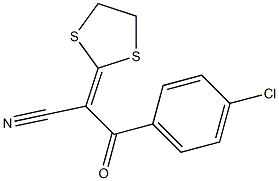 3-(4-chlorophenyl)-2-(1,3-dithiolan-2-yliden)-3-oxopropanenitrile Struktur