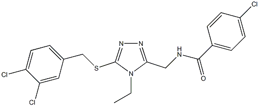 4-chloro-N-({5-[(3,4-dichlorobenzyl)sulfanyl]-4-ethyl-4H-1,2,4-triazol-3-yl}methyl)benzenecarboxamide Struktur