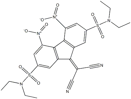 N2,N2,N7,N7-tetraethyl-9-(dicyanomethylidene)-4,5-dinitro-9H-fluorene-2,7-disulfonamide Struktur